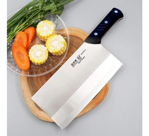 Faca Oriental Cutelo Grande Multiuso Inox 32x10cm