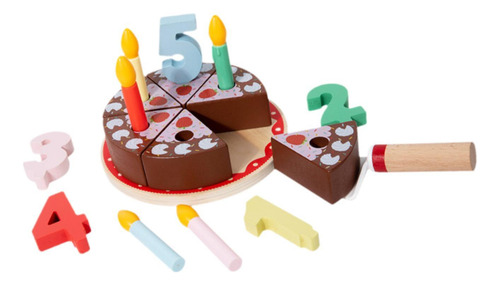 Toy De Pastel De Cumpleaños De Madera Juguetes De Té De