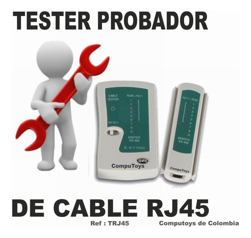 Imagen 3 de 7 de Tester Continuidad Cable Utp Rj45 Ref: Trj45 Computoys Sas