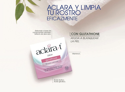 2 Jabón Aclara-t Con Glutathione Aclarante 80g