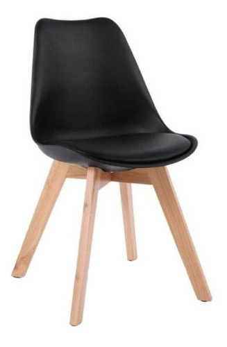 Silla de comedor Lumax Eames acolchonada, estructura color negro, 1 unidad