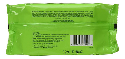 Toallitas Limpiadoras Refrescantes Para La Piel Garnier, Paq