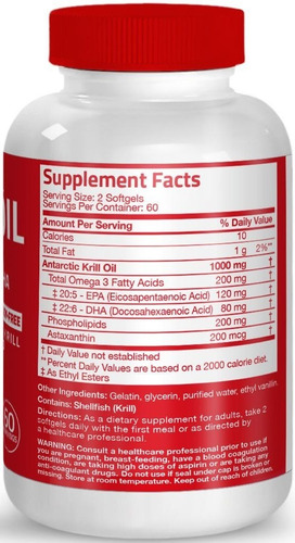 Imagen 5 de 9 de Krill Antártico Premium 1,000mg @ 120 Caps / Omega 3