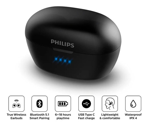 Audifonos Bluetooth Tws Philips Tat3215 C/ 24 Hrs De Batería