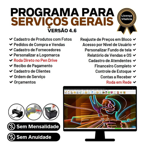 Programa Ordem De Serviço Geral + Estoque + Financeiro V4.6