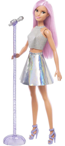 Muñeca Barbie Pop Star Fashion Vestida Con Una Falda Iridisc