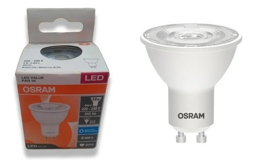 Lámparas Led Osram Dicro 4w 50w 6500k Gu10 220v Luz Fria Color de la luz Blanco frío