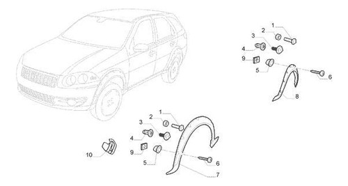 Moldura Guardabarros Trasero Izquierdo Fiat