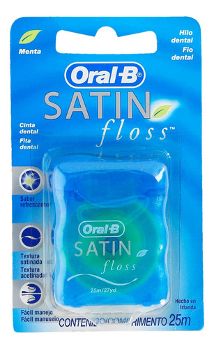 Hilo dental Oral-B Satin Floss sabor menta 25 m