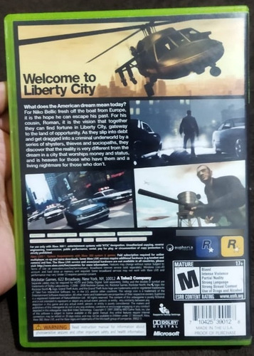 Grand Theft Auto Iv Para Xbox 360 Xbox One O Series X (Usado)