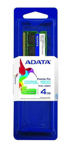 Memoria RAM Premier color verde 4GB 1 Adata ADDS1600W4G11-S