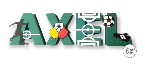 Letras 3d Futbol | Candy Bar Souvenir Centro De Mesa
