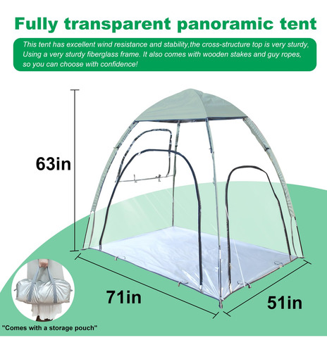 Carpa Transparente Grande Para 2 Personas Impermeable Y Id