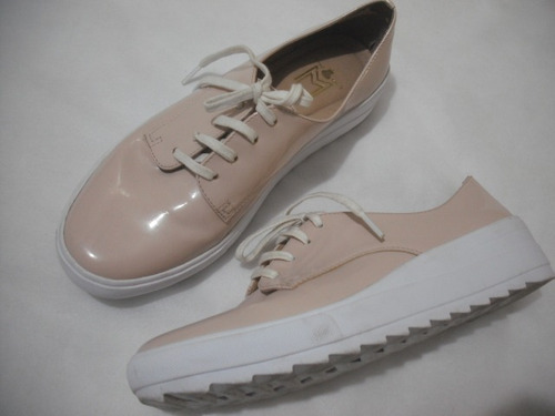 Tenis Rosa Bebe Verniz Tam 39 Solado Branco Usado Bom Estad