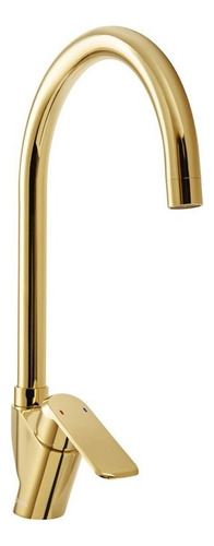 Llave Para Lavaplatos Monocontrol Dorado Stretto Marsella Acabado Cromado Color Oro