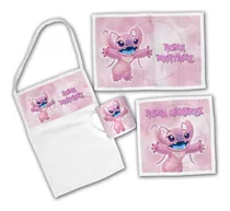 Comprar Set De Jardin 4 Piezas (taza-servilleta-mantel-toalla) Angel Stitch Rosa Angela