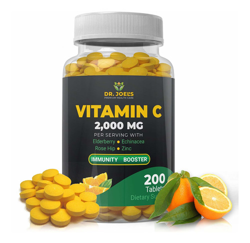 Inmune Support Vitamina C 2000 Mg  200 Comprimidos  Con Zinc