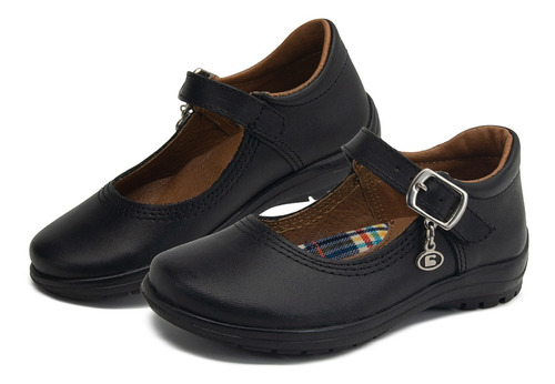 Zapato Escolar Niña Coqueta Piel Antiderrapante Negro 22-26