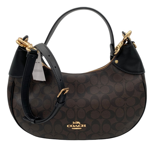 Coach Bolso Sig Mara Hobo Monograma Chocolate Negro Original