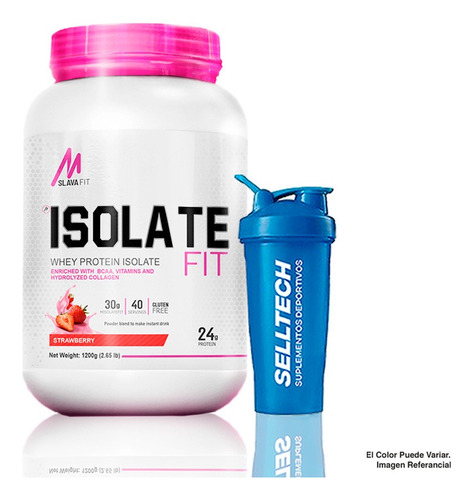 Proteína Mslava Fit Isolate 2.65lb Fresa + Shaker