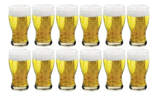 Vasos Cervecero Frevo Vidrio Nadir 320 Ml Pinta X12 Unidad Color Cristal