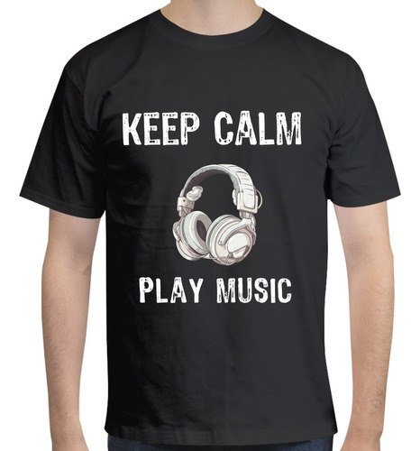 Playera Estampada Keep Calm Play Music