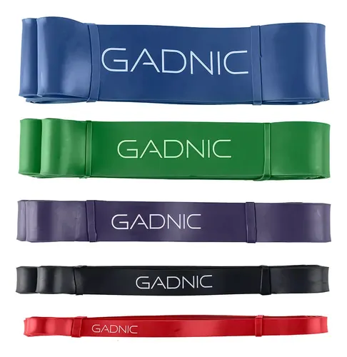 Set Bandas De Entrenamiento Gadnic Elásticas 5 Niveles De Intensidad Super Resistentes