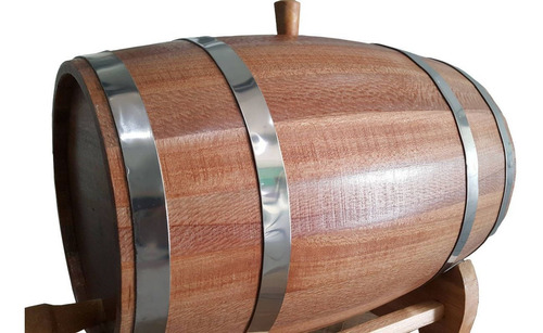 Barril De Carvalho 5 Litros Artesanal Aros Aço Inox