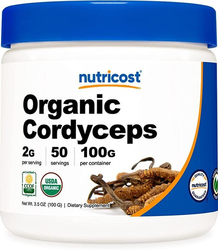 Nutricost Organic Cordyceps En Polvo 3.53 oz  Certifica.