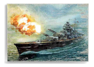 Mouse Pad Pintura Del Acorazado Bismarck 8 X 8 Pulgadas 