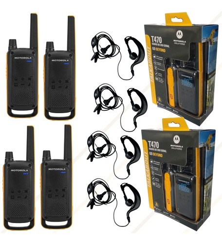 4 Rádio Talkabout Motorola T470br A Prova Dágua Com Fone Ptt