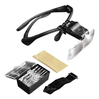 Lentes Lupa Aumento Con Luz Led Pestañas Cejas Relojero