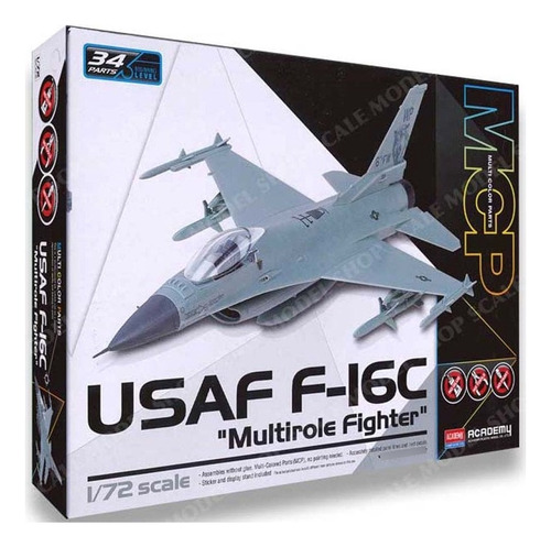 Usaf F-16c Multirole Fighter Esc 1/72 Academy 12541 Snap Kit