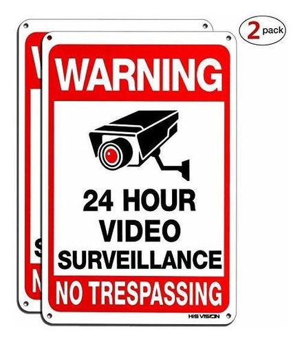Señal Hisvision Video Vigilancia 2-pack, Prohibido El Paso D