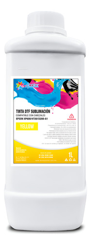 Kit Cmyk Tinta De Dtf Textil 4 Pzas (1 Litro Cada Botella)