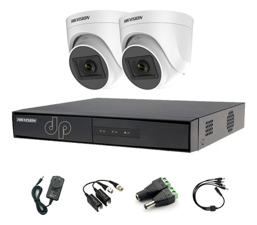 Kit Seguridad Hikvision Dvr 4ch + 2 Cámara +accesorio Psenda