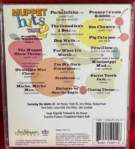 Cd Jim Henson / Muppets Hits Take 2. 1994 1a Ed. Importado. (Usado)