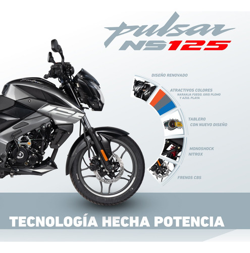 Motocicleta Bajaj Pulsar Ns 125 Ug Gris