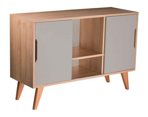 Aparador Buffet Com 2 Portas Murano Carvalho E Verde