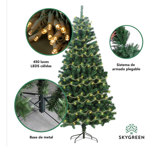 Árbol De Navidad Artificial 2.10 M 46m
