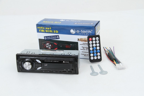 Som Automotivo E-tech Imports Light Com Usb Bluetooth E Leitor De Cartão Sd