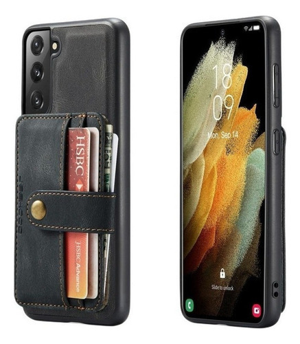 Funda Magnética De Piel Tipo Cartera 2 En 1 Para Samsung Color Negro Samsung A52 5g/a52s