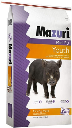 Alimento Para Cerdito Joven Mini Pig Youth 11.33kg De Mazuri