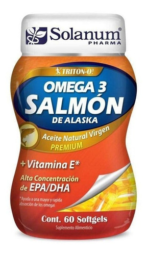 Omega 3 Salmón Alaska + Vitamina E Solanum 60 Cápsulas