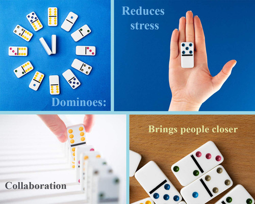 Juego Domino Doble Seis Puntos De Colores 28 Fichas