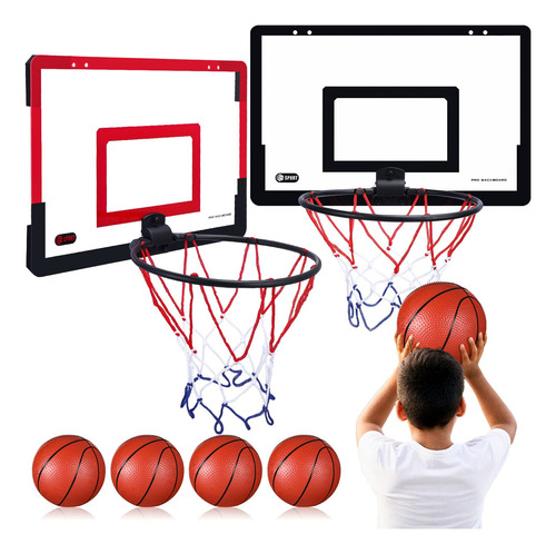 Mini Canasta De Baloncesto Sosation, 2 Unidades Con 4 Pelota