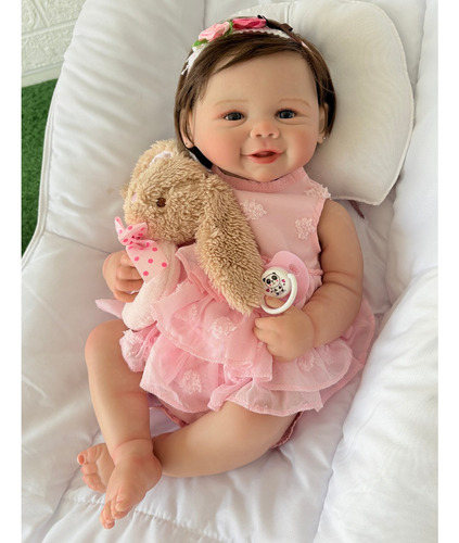 Bebê Reborn Olhos Abertos Corpo Silicone Macio Banho Doll