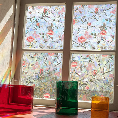 Calcomanía De Vidrio Disvalor Ventana De Flores Estilo B