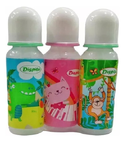 Mamadera Estampada 250ml Tetina 100% Silicona Dispita