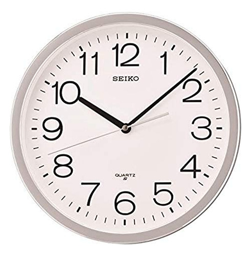 Reloj De Pared Numerado Clásico Seiko, Plateado